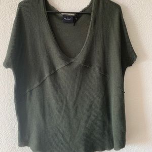 UO OUT FROM UNDER WOMENS GREEN SHIRT